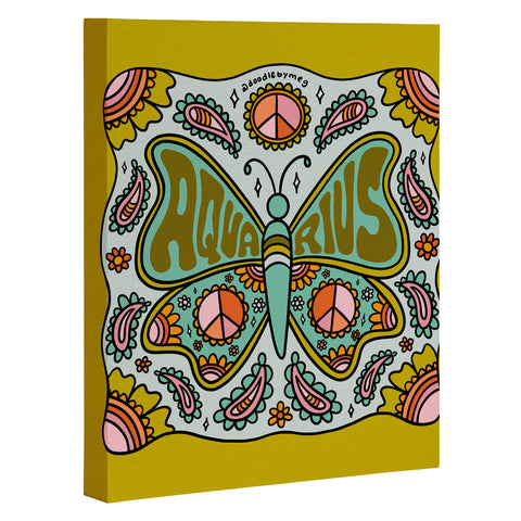Doodle By Meg Aquarius Butterfly Art Canvas