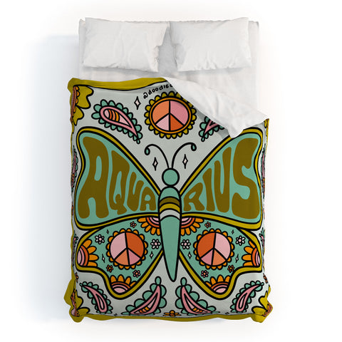 Doodle By Meg Aquarius Butterfly Duvet Cover