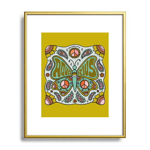 Doodle By Meg Aquarius Butterfly Metal Framed Art Print