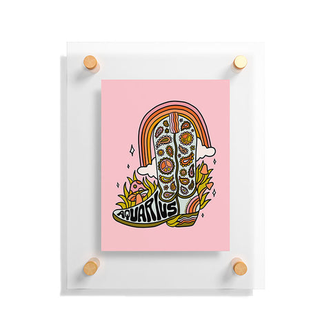 Doodle By Meg Aquarius Cowboy Boot Floating Acrylic Print