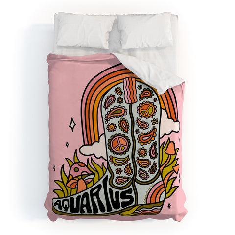Doodle By Meg Aquarius Cowboy Boot Duvet Cover