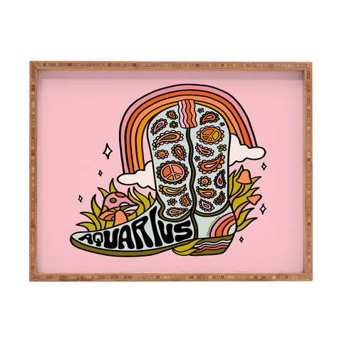 Doodle By Meg Aquarius Cowboy Boot Rectangular Tray