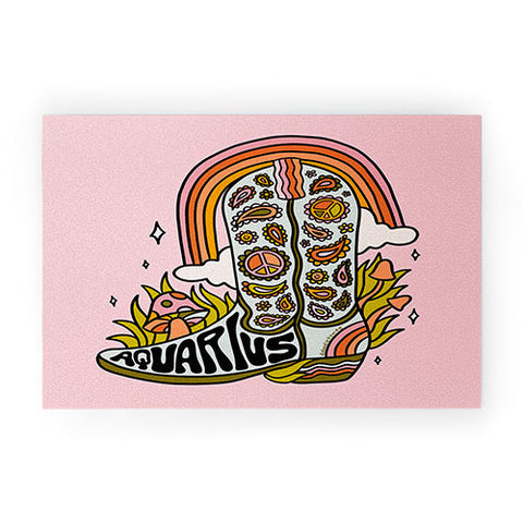 Doodle By Meg Aquarius Cowboy Boot Welcome Mat