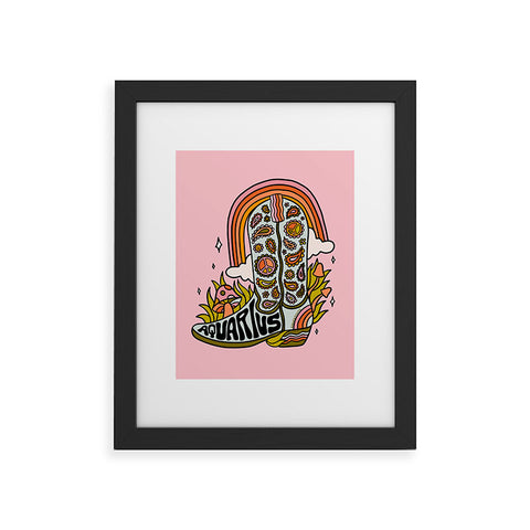 Doodle By Meg Aquarius Cowboy Boot Framed Art Print