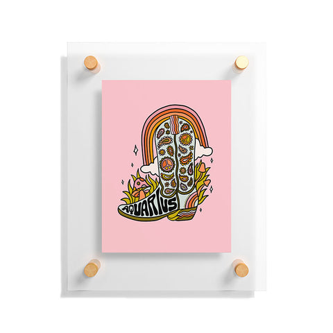 Doodle By Meg Aquarius Cowboy Boots Floating Acrylic Print