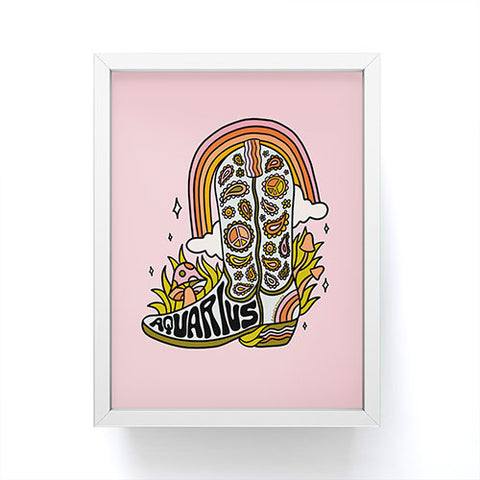 Doodle By Meg Aquarius Cowboy Boots Framed Mini Art Print