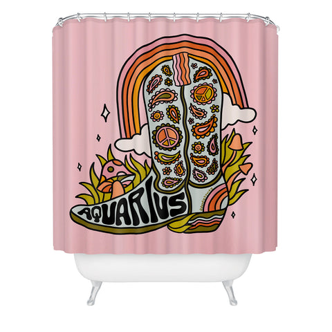 Doodle By Meg Aquarius Cowboy Boots Shower Curtain