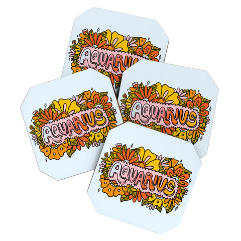 Doodle By Meg Aquarius Flowers Coaster Set