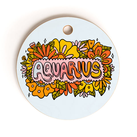 Doodle By Meg Aquarius Flowers Cutting Board Round