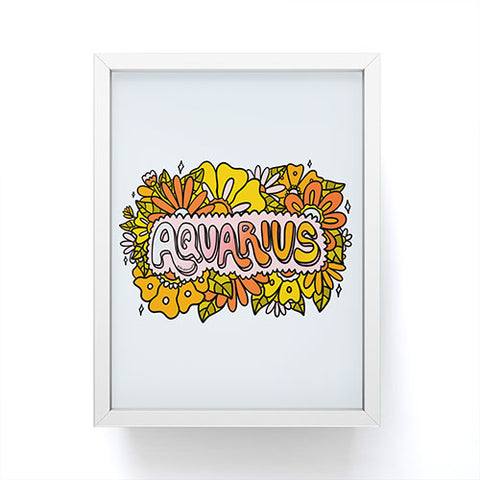 Doodle By Meg Aquarius Flowers Framed Mini Art Print