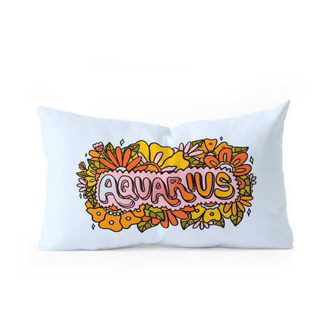 Doodle By Meg Aquarius Flowers Oblong Throw Pillow