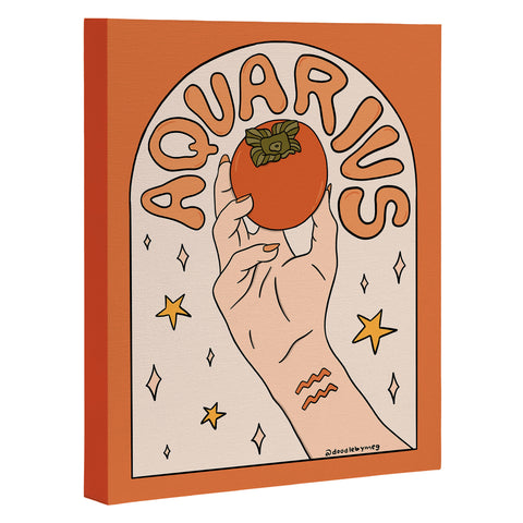 Doodle By Meg Aquarius Persimmon Art Canvas