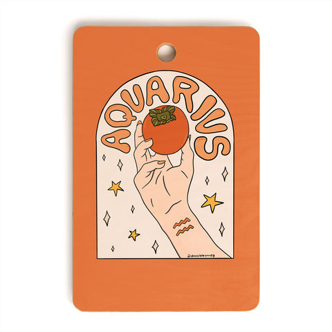 Doodle By Meg Aquarius Persimmon Cutting Board Rectangle