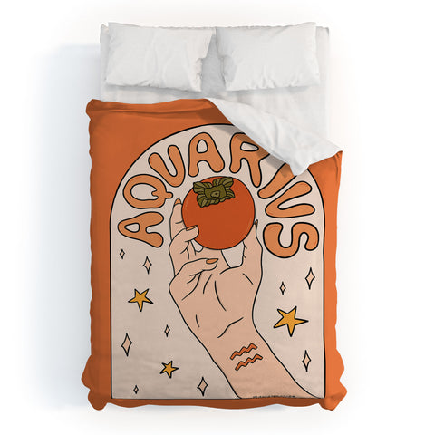 Doodle By Meg Aquarius Persimmon Duvet Cover