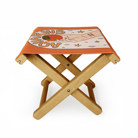 Doodle By Meg Aquarius Persimmon Folding Stool