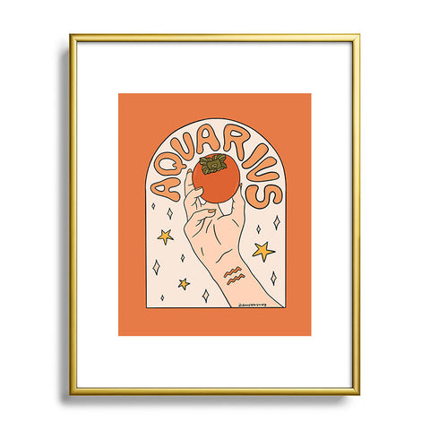 Doodle By Meg Aquarius Persimmon Metal Framed Art Print
