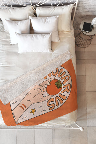 Doodle By Meg Aquarius Persimmon Fleece Throw Blanket