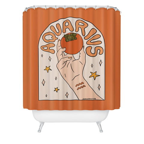 Doodle By Meg Aquarius Persimmon Shower Curtain