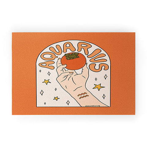 Doodle By Meg Aquarius Persimmon Welcome Mat