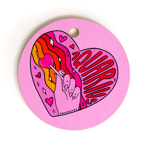 Doodle By Meg Aquarius Valentine Cutting Board Round