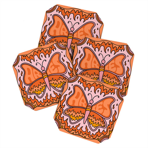 Doodle By Meg Aries Butterfly Coaster Set