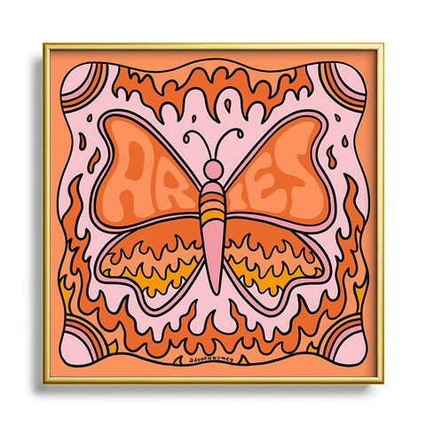 Doodle By Meg Aries Butterfly Square Metal Framed Art Print