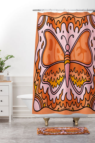 Doodle By Meg Aries Butterfly Shower Curtain And Mat