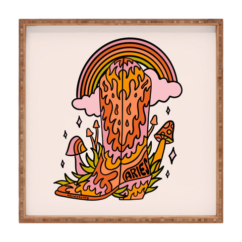 Doodle By Meg Aries Cowboy Boot Square Tray