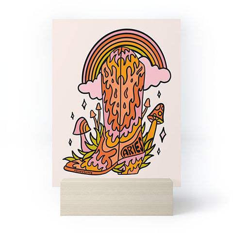 Doodle By Meg Aries Cowboy Boot Mini Art Print