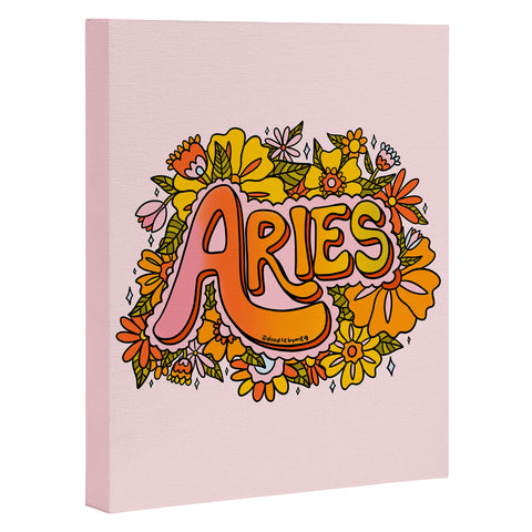 Doodle By Meg Aries Flowers Art Canvas