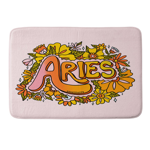 Doodle By Meg Aries Flowers Memory Foam Bath Mat