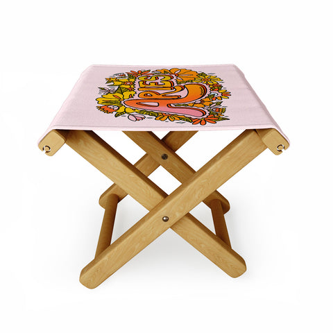 Doodle By Meg Aries Flowers Folding Stool