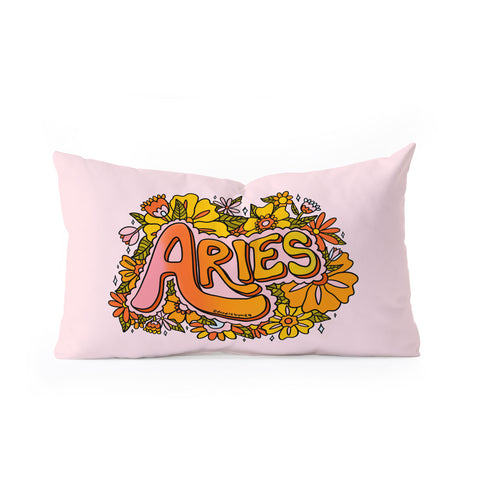 Doodle By Meg Aries Flowers Oblong Throw Pillow