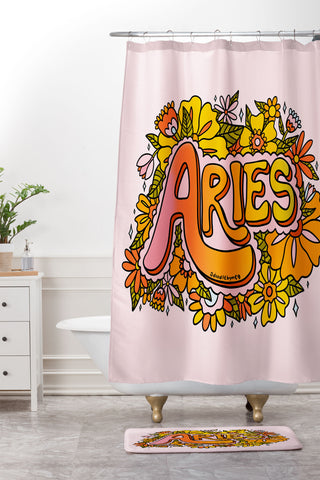 Doodle By Meg Aries Flowers Shower Curtain And Mat