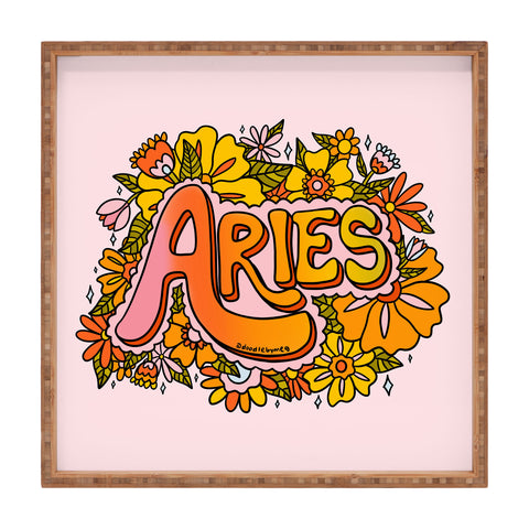 Doodle By Meg Aries Flowers Square Tray