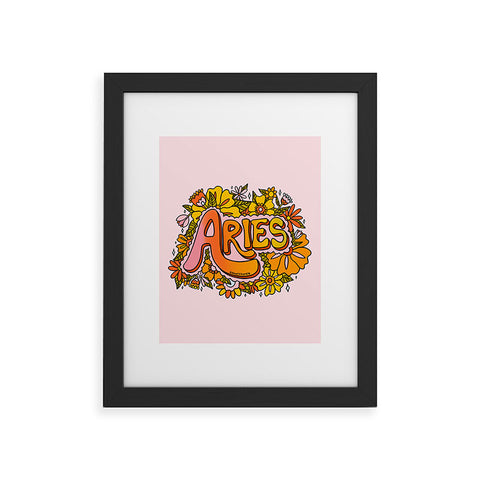 Doodle By Meg Aries Flowers Framed Art Print