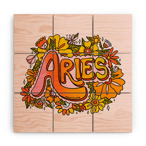 Doodle By Meg Aries Flowers Wood Wall Mural