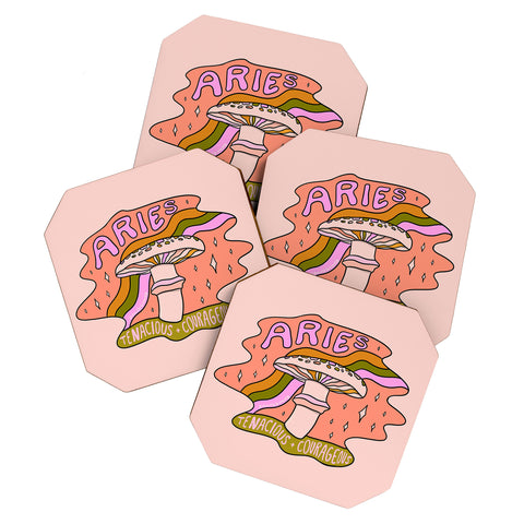 Doodle By Meg Aries Mushroom Coaster Set