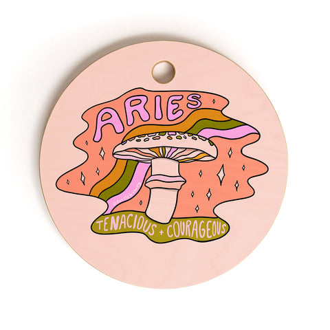 Doodle By Meg Aries Mushroom Cutting Board Round