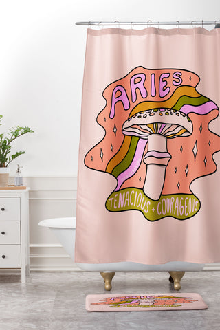 Doodle By Meg Aries Mushroom Shower Curtain And Mat