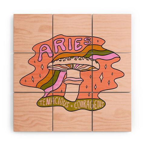 Doodle By Meg Aries Mushroom Wood Wall Mural