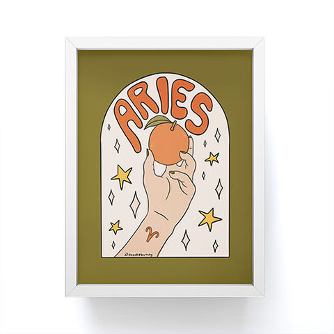 Doodle By Meg Aries Orange Framed Mini Art Print