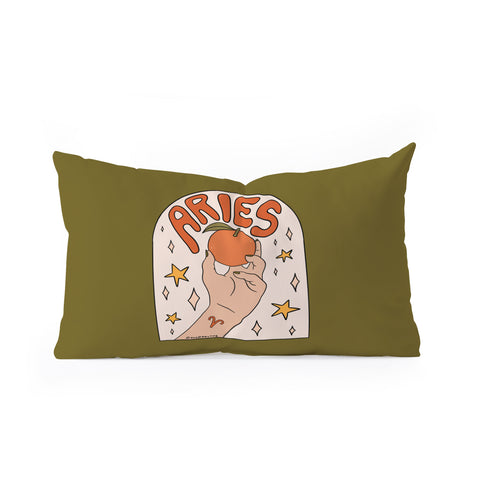 Doodle By Meg Aries Orange Oblong Throw Pillow