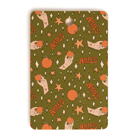 Doodle By Meg Aries Orange Print Cutting Board Rectangle