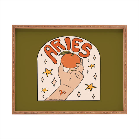 Doodle By Meg Aries Orange Rectangular Tray