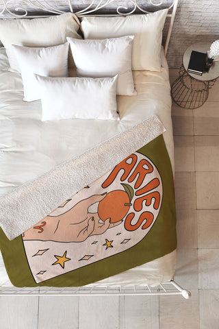 Doodle By Meg Aries Orange Fleece Throw Blanket