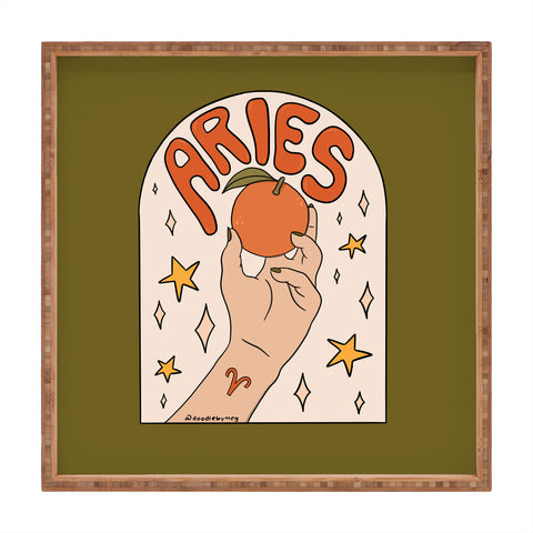 Doodle By Meg Aries Orange Square Tray