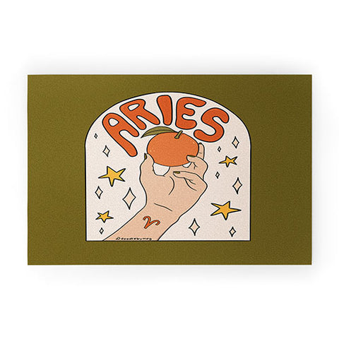Doodle By Meg Aries Orange Welcome Mat