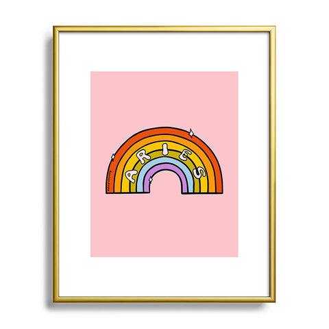 Doodle By Meg Aries Rainbow Metal Framed Art Print