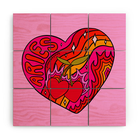 Doodle By Meg Aries Valentine Wood Wall Mural